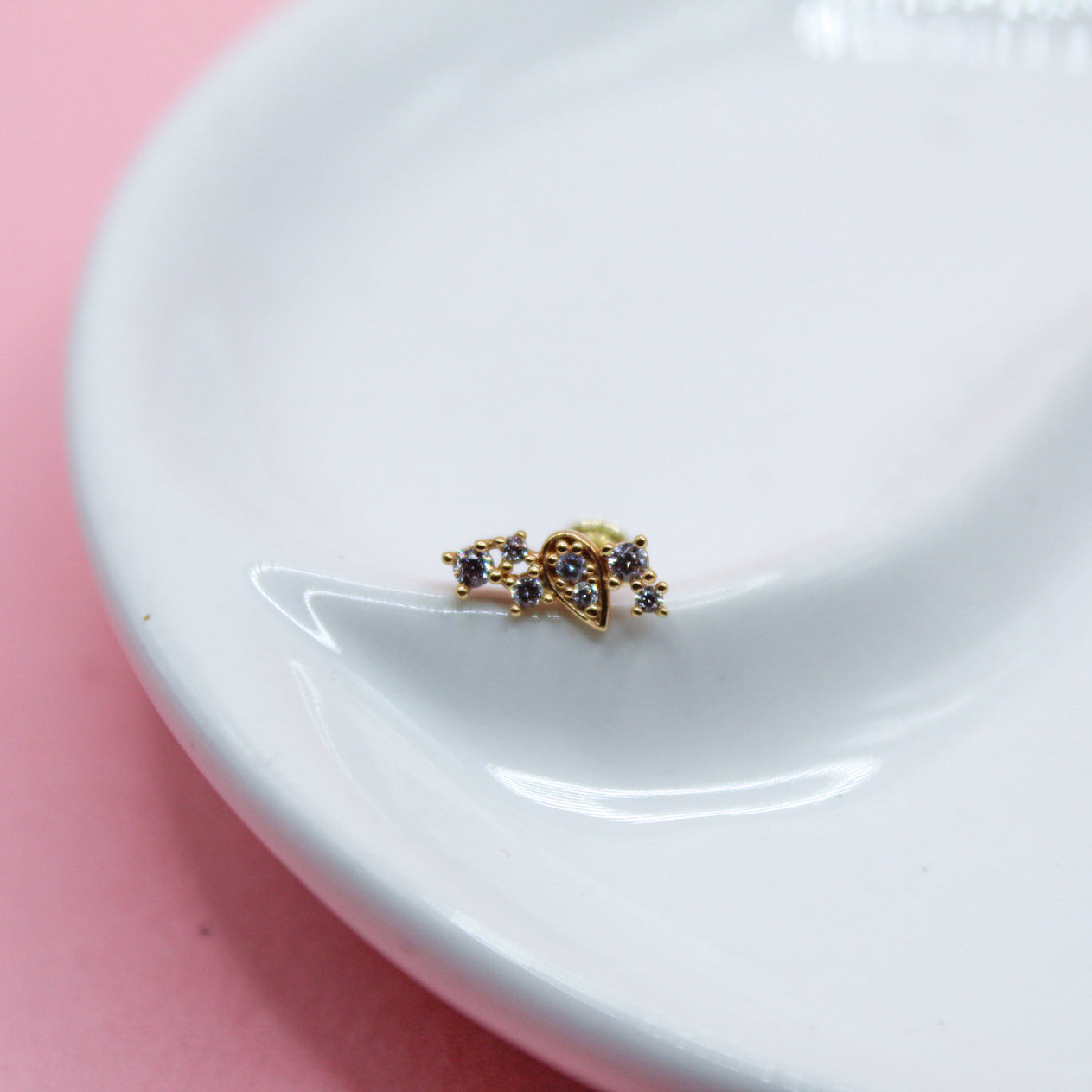 LAMBADA GOTA ZIRCONIAS Y ESTRELLAS ORO JAPONES 10K
