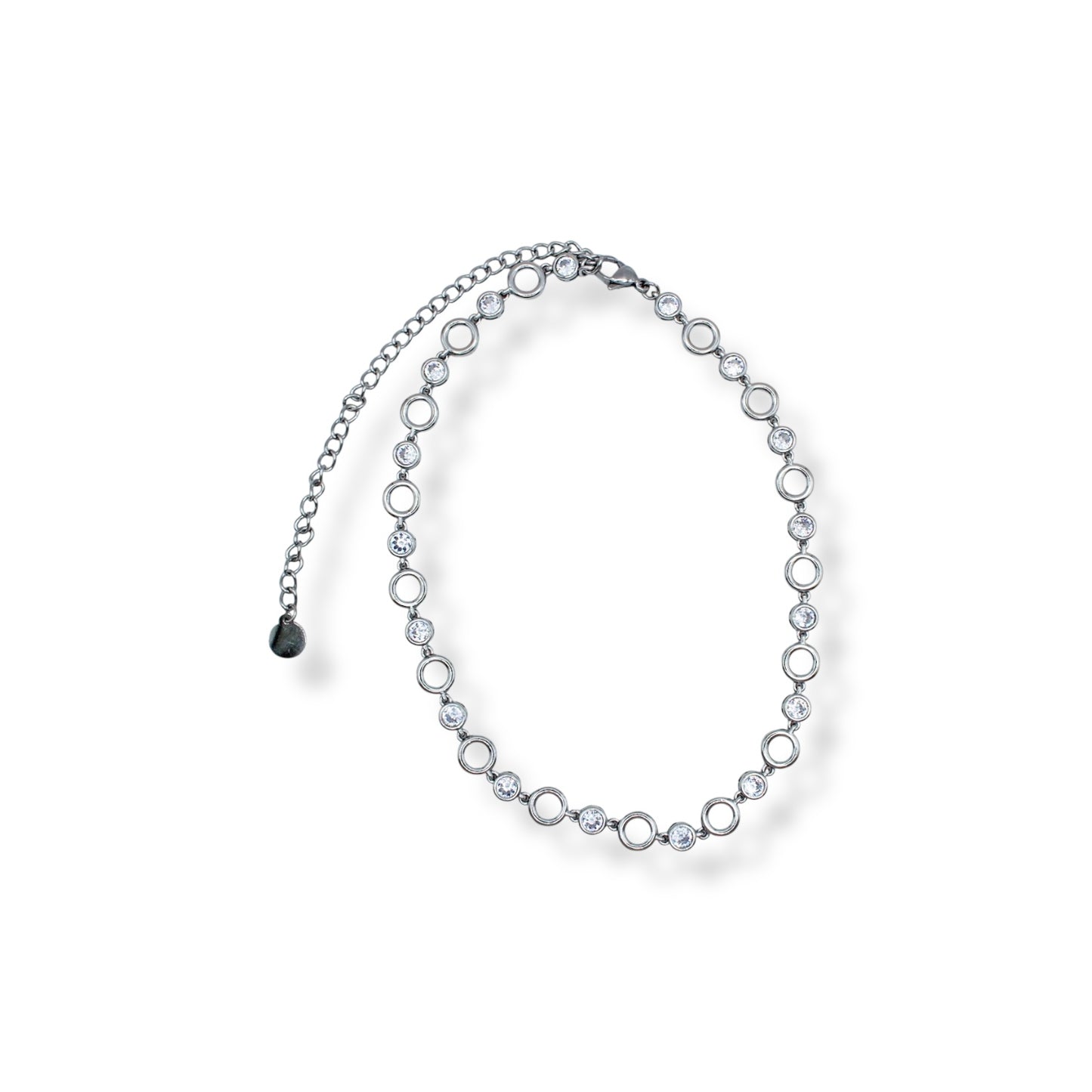COLLAR SILUETA CIRCULO Y ZIRCONIA (GARGANTILLA)