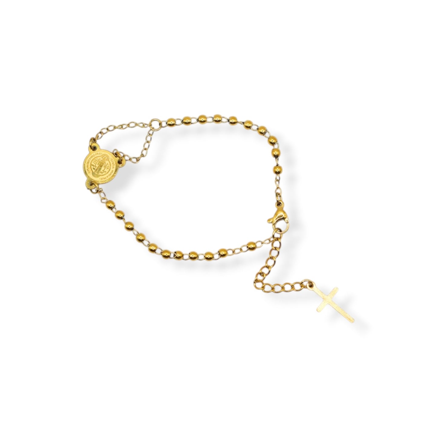 PULSERA ROSARIO PLACA EN MEDIO