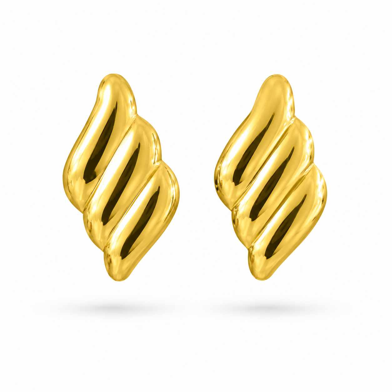 ARETES ROMBO CON TRES DIVISIONES CHUNKY