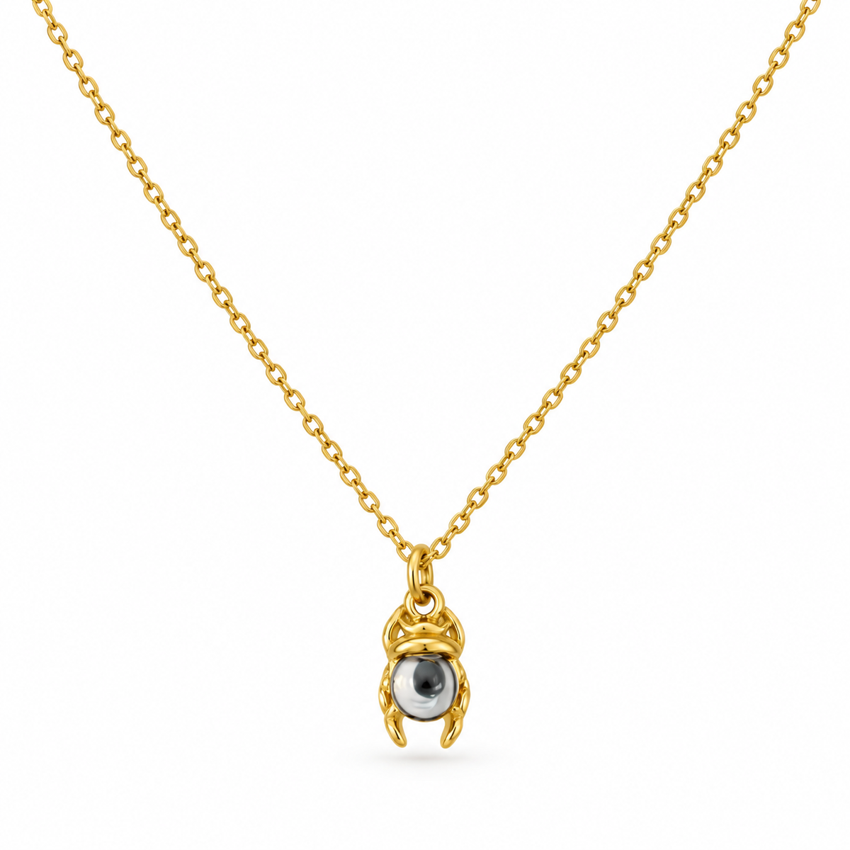COLLAR ESCARABAJO CRISTAL AZUL