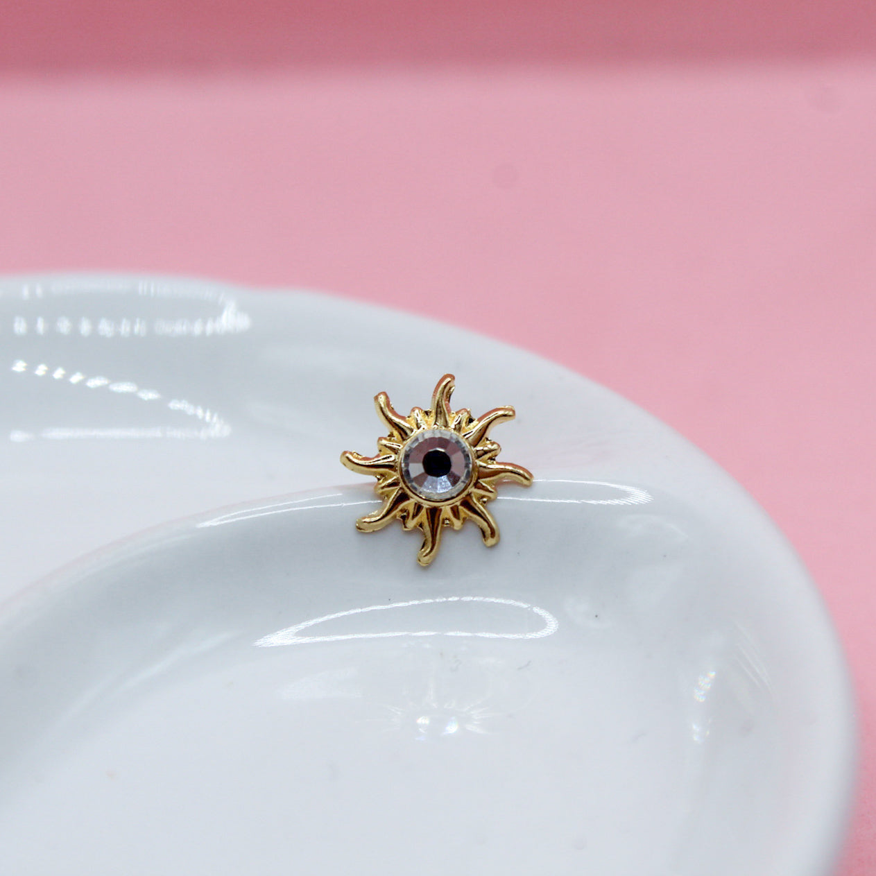 SOL ZIRCONIA CENTRO ORO ITALIANO 10K