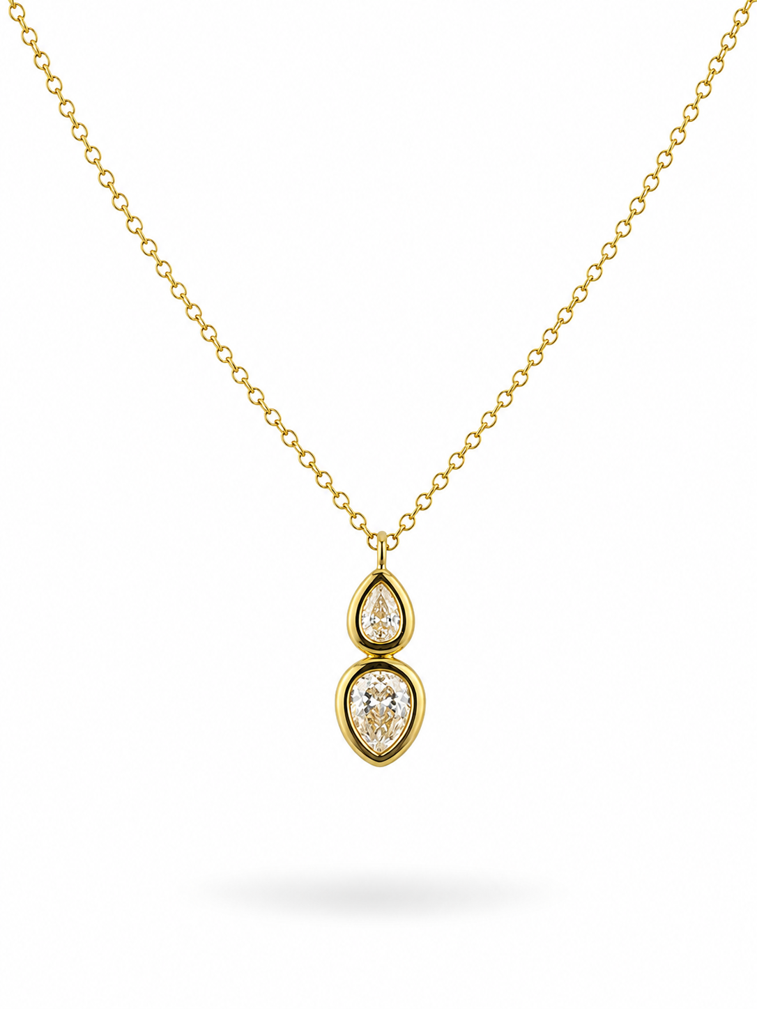 COLLAR DOBLE GOTA ZIRCONIAS ENCONTRADAS