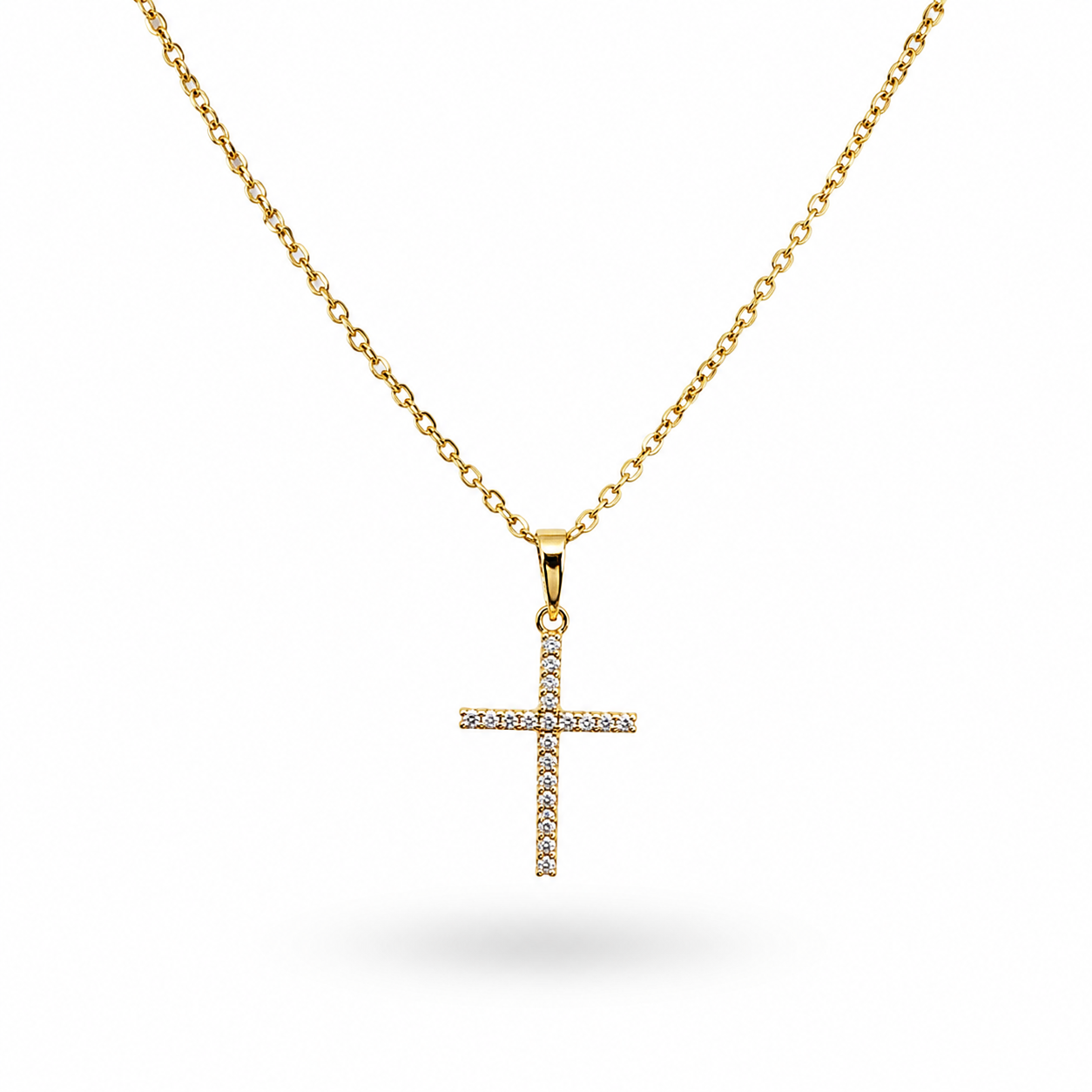 COLLAR ROSE GOLD CRUZ ZIRCONIAS