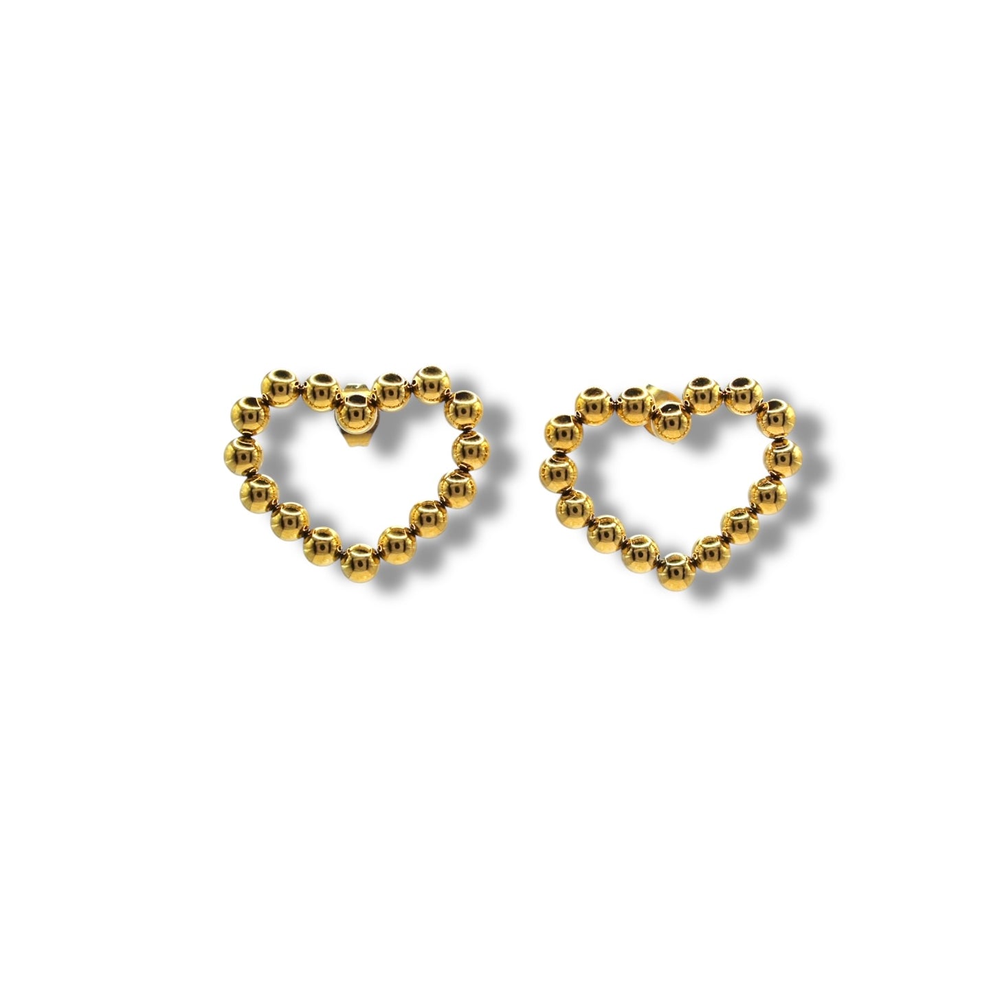ARETES CORAZÓN BOLITAS