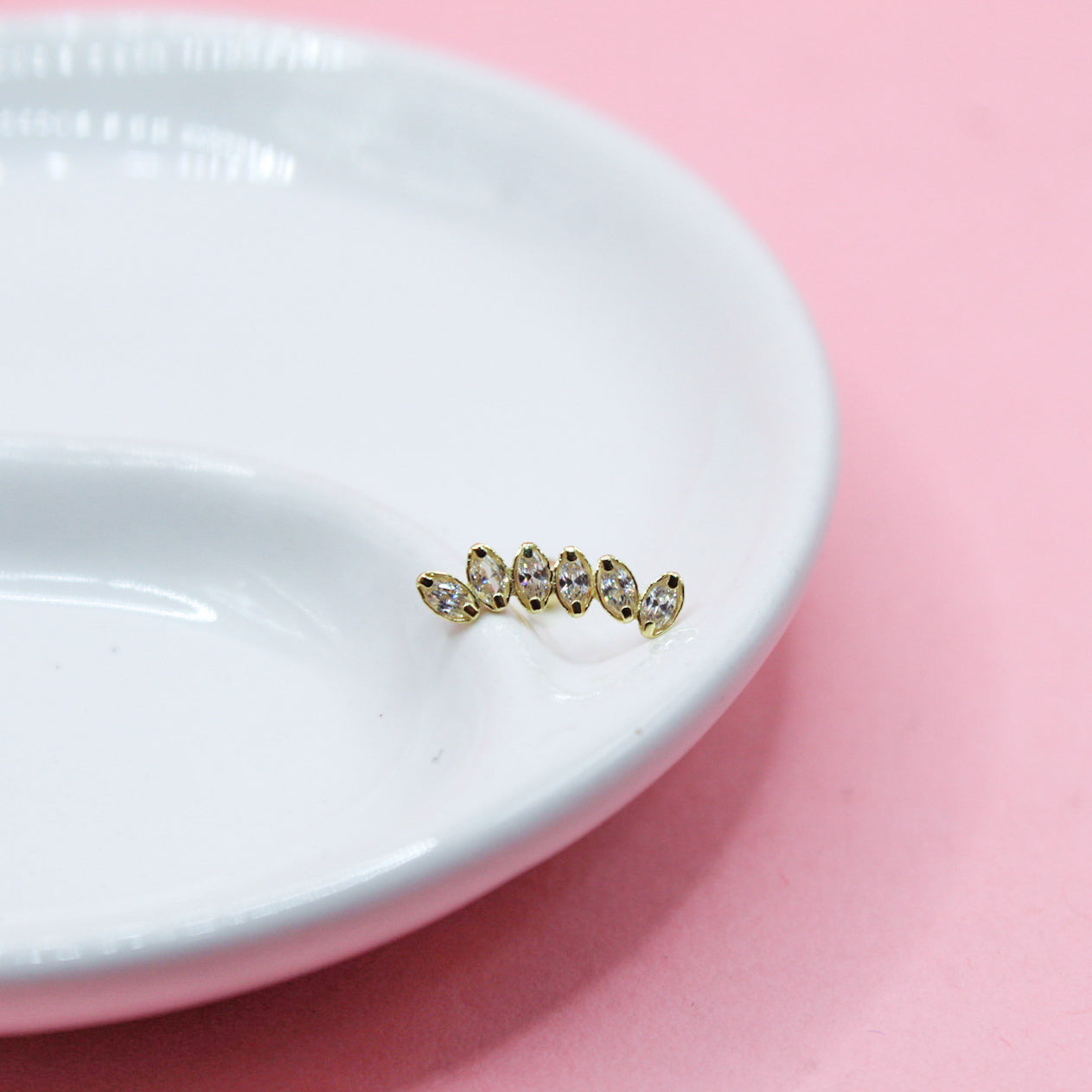 LAMBADA MAXI SEIS ZIRCONIAS ORO ITALIANO 10K