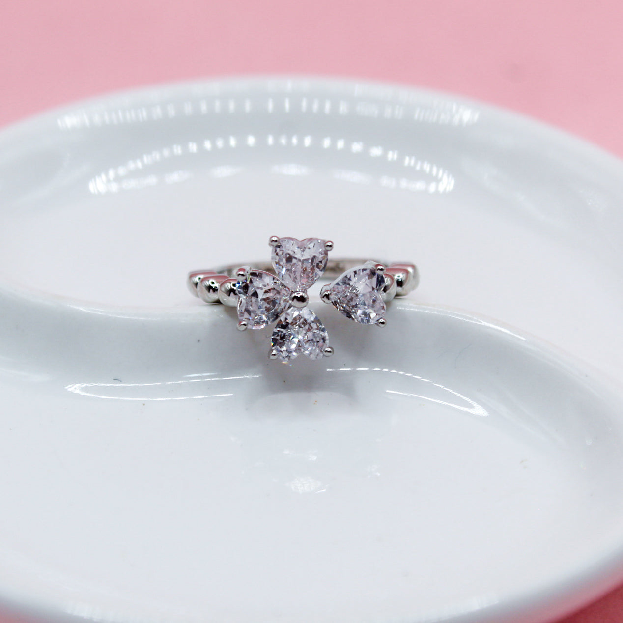 ANILLO TREBOL PETALOS CORAZON