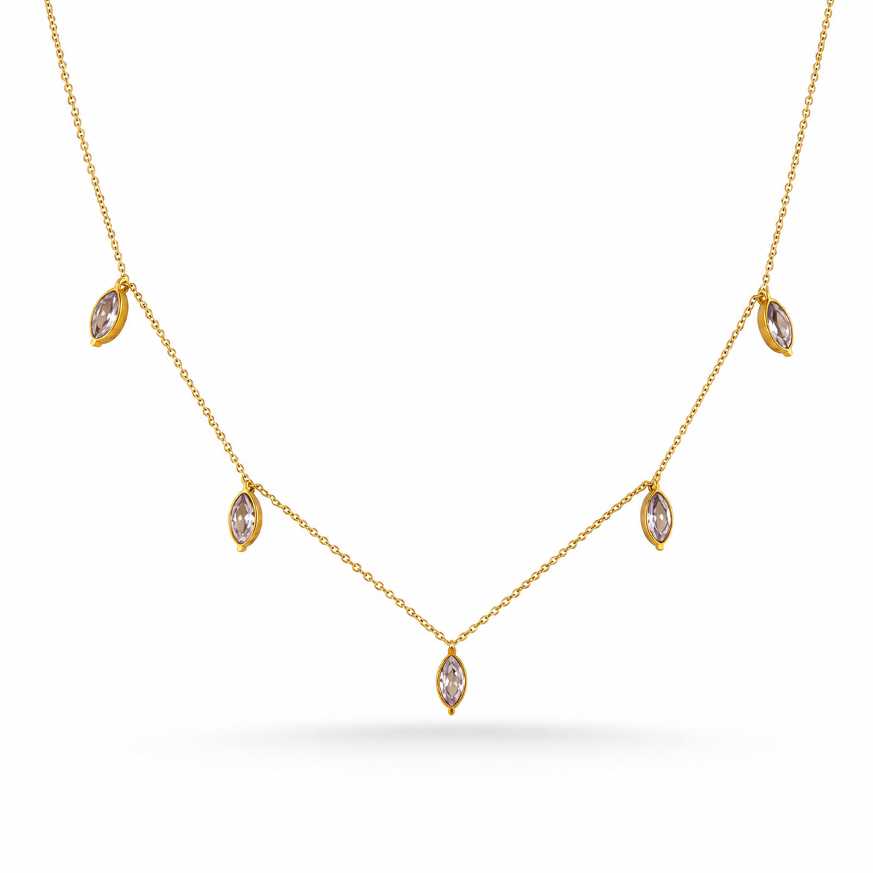 COLLAR CINCO ZIRCONIAS MARQUISE
