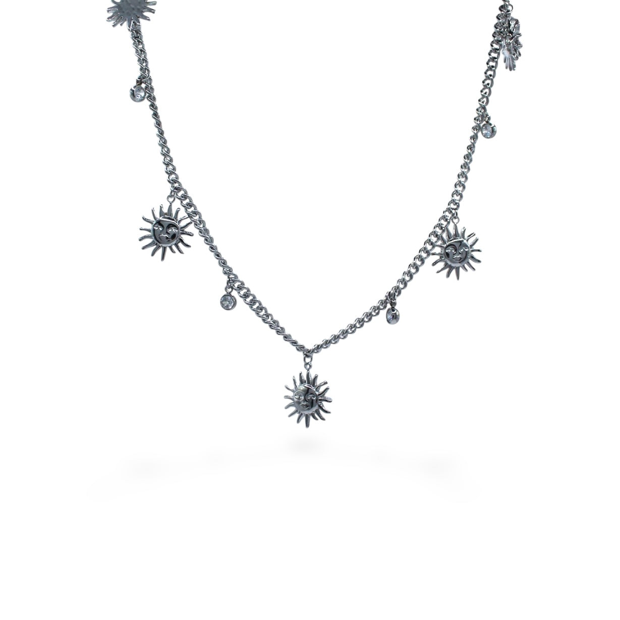 COLLAR PLATEADO SOLES Y ZIRCONIAS