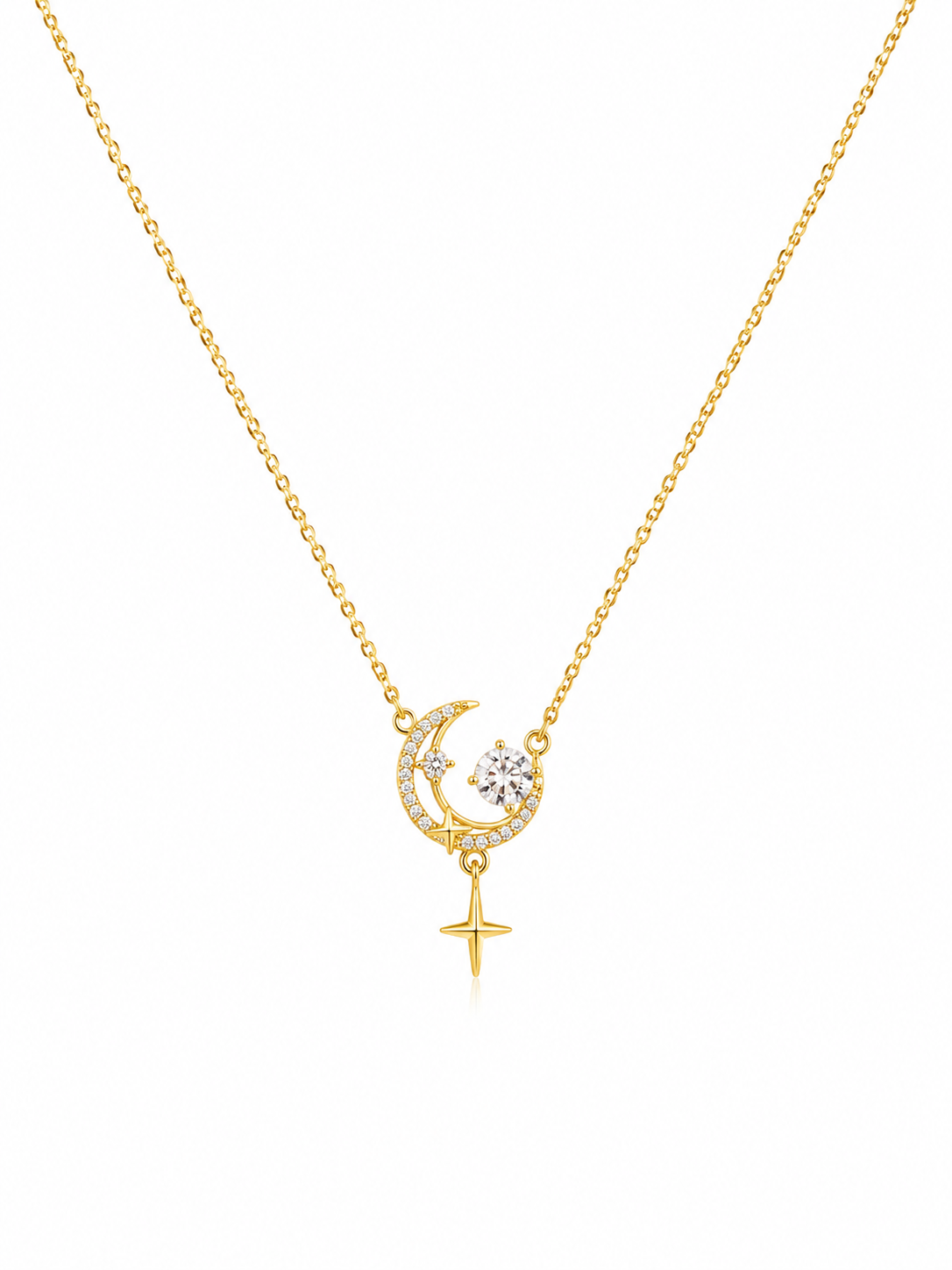 COLLAR LUNA ZIRCONIAS DESTELLO COLGANTE