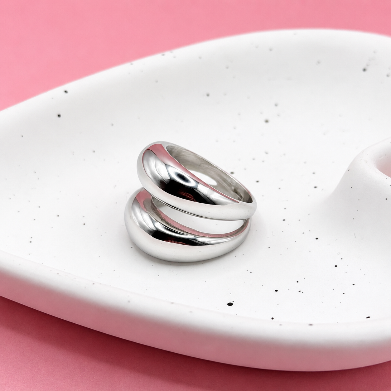 ANILLO CHUNKY DOBLE GOTA OVALADA