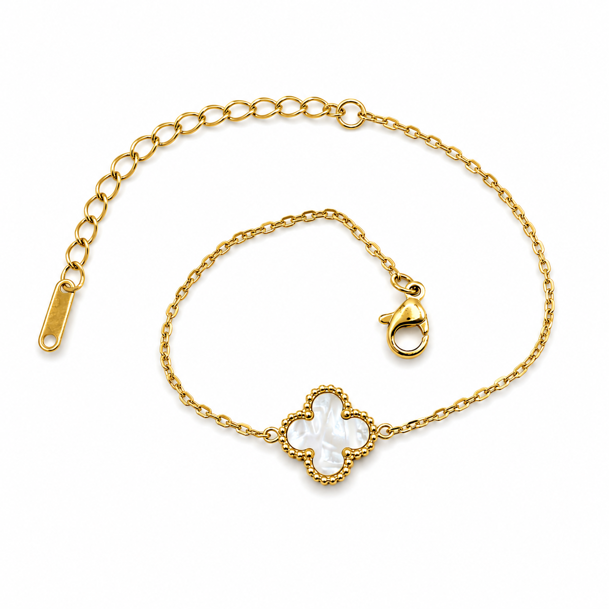 PULSERA UN TRÉBOL BLANCA