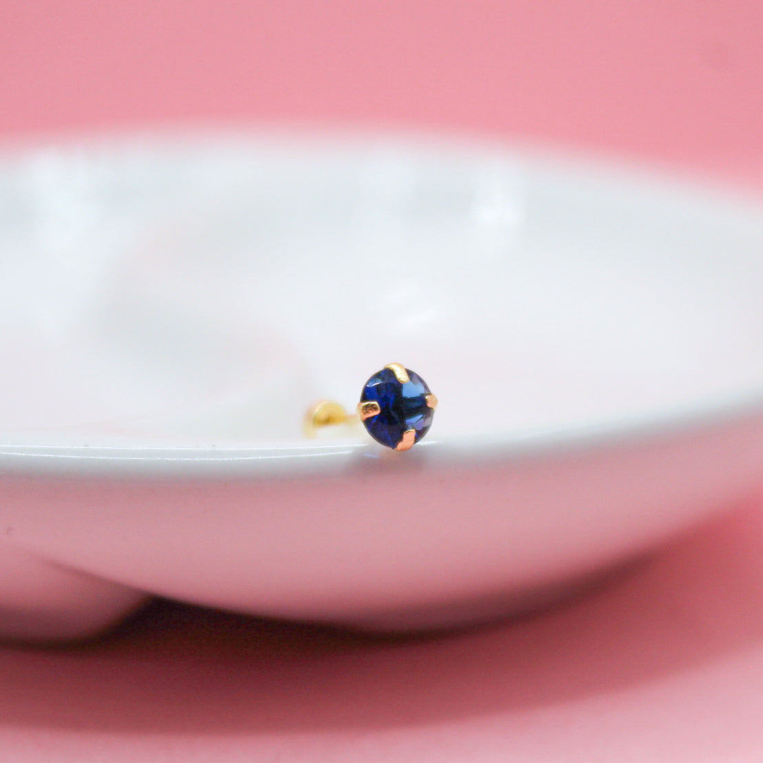 BRILLO ZIRCONIA AZUL MARINO 10K