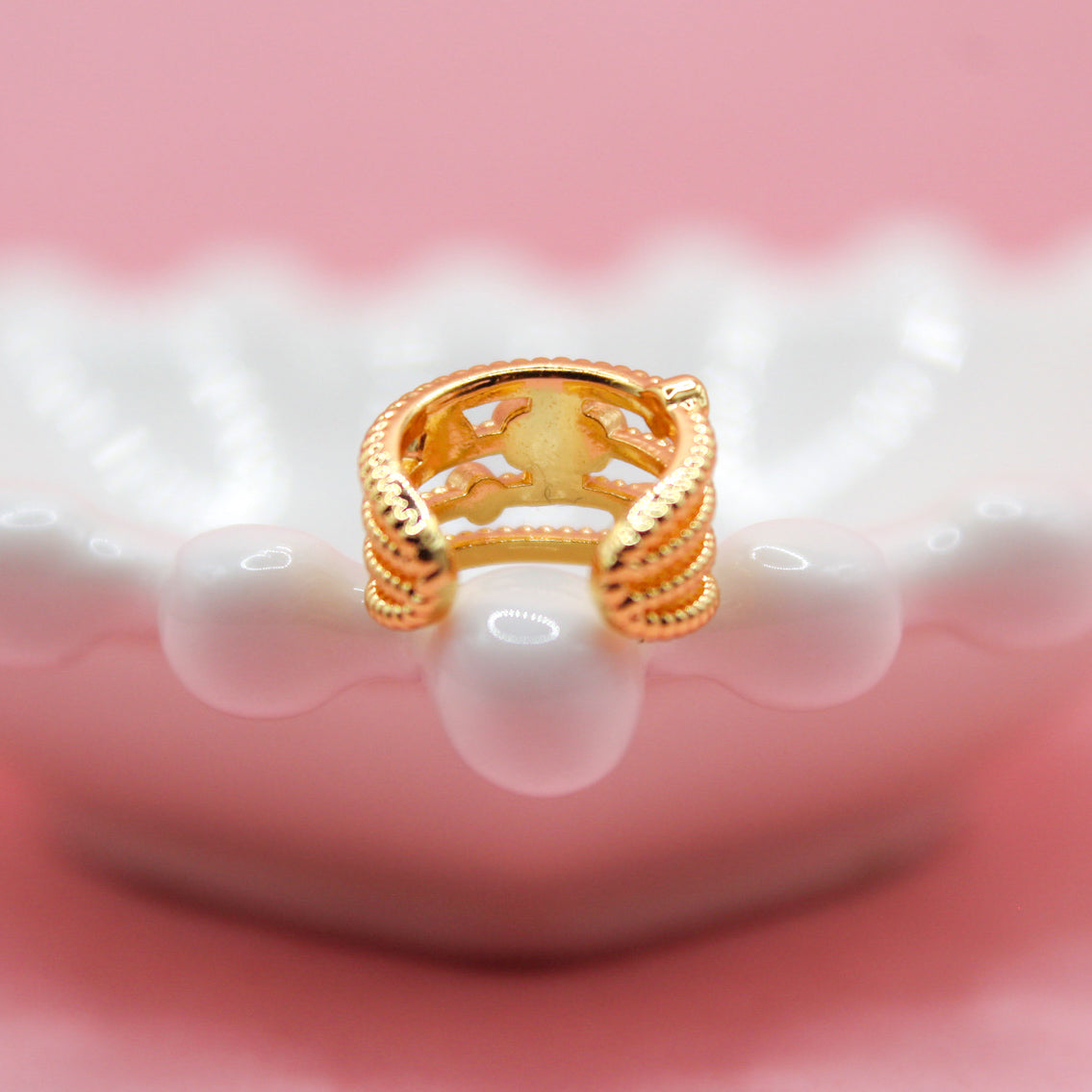 EARCUFF TRÉBOL Y CORAZONES LISOS