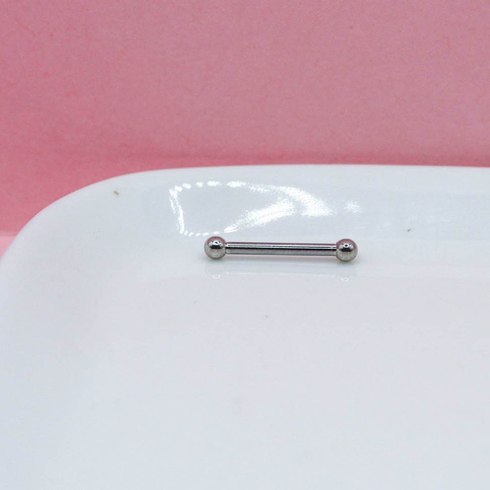 PIERNCING RECTO PLATEADO BOLA EXTRA CHICA 316L