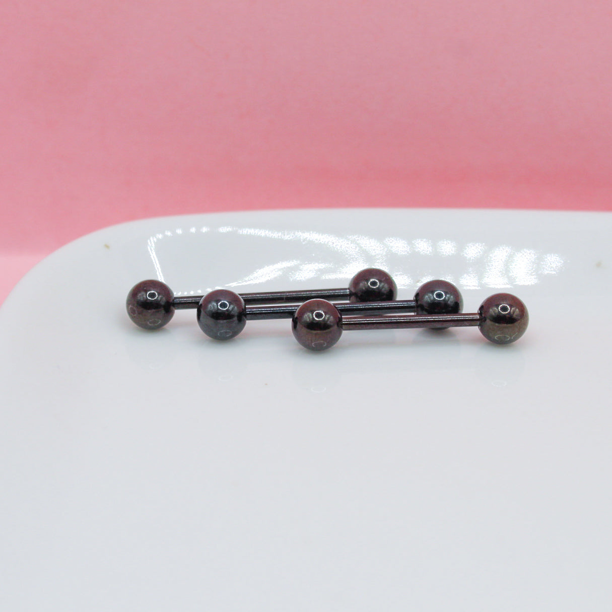 PIERCING NEGRO RECTO BOLA GRANDE 316L