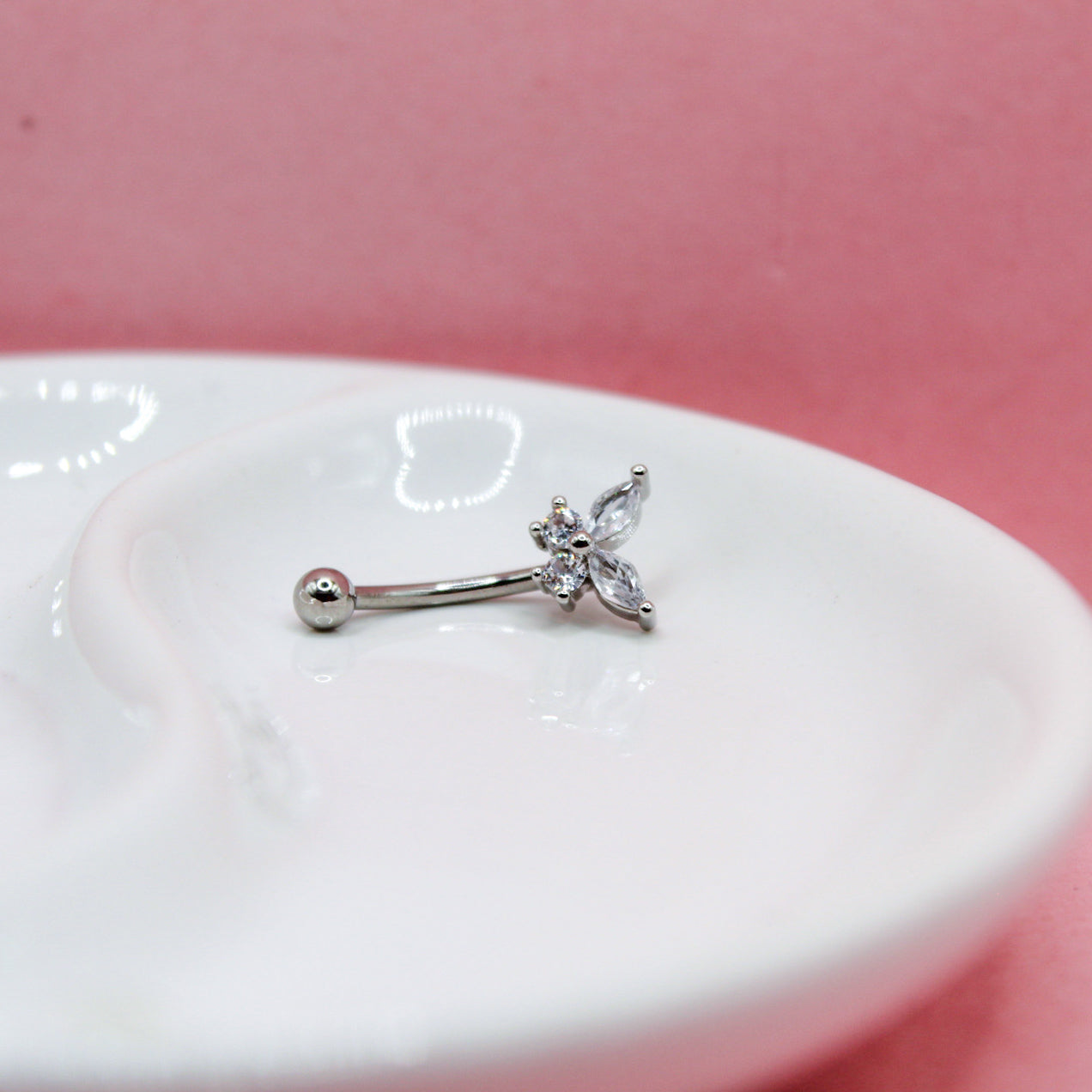 ROOK PLATEADO MARIPOSA ZIRCONIA 316L