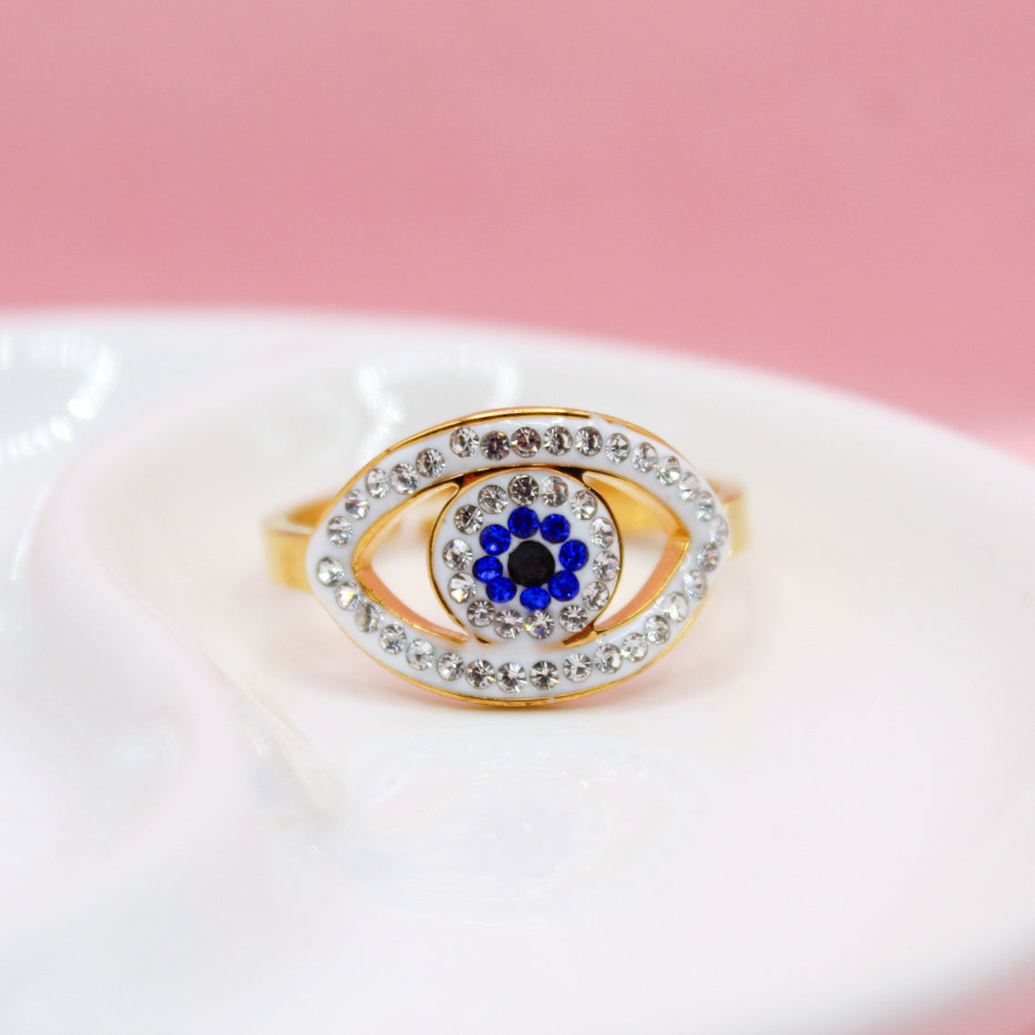 ANILLO OJO ZIRCONIAS AZULES