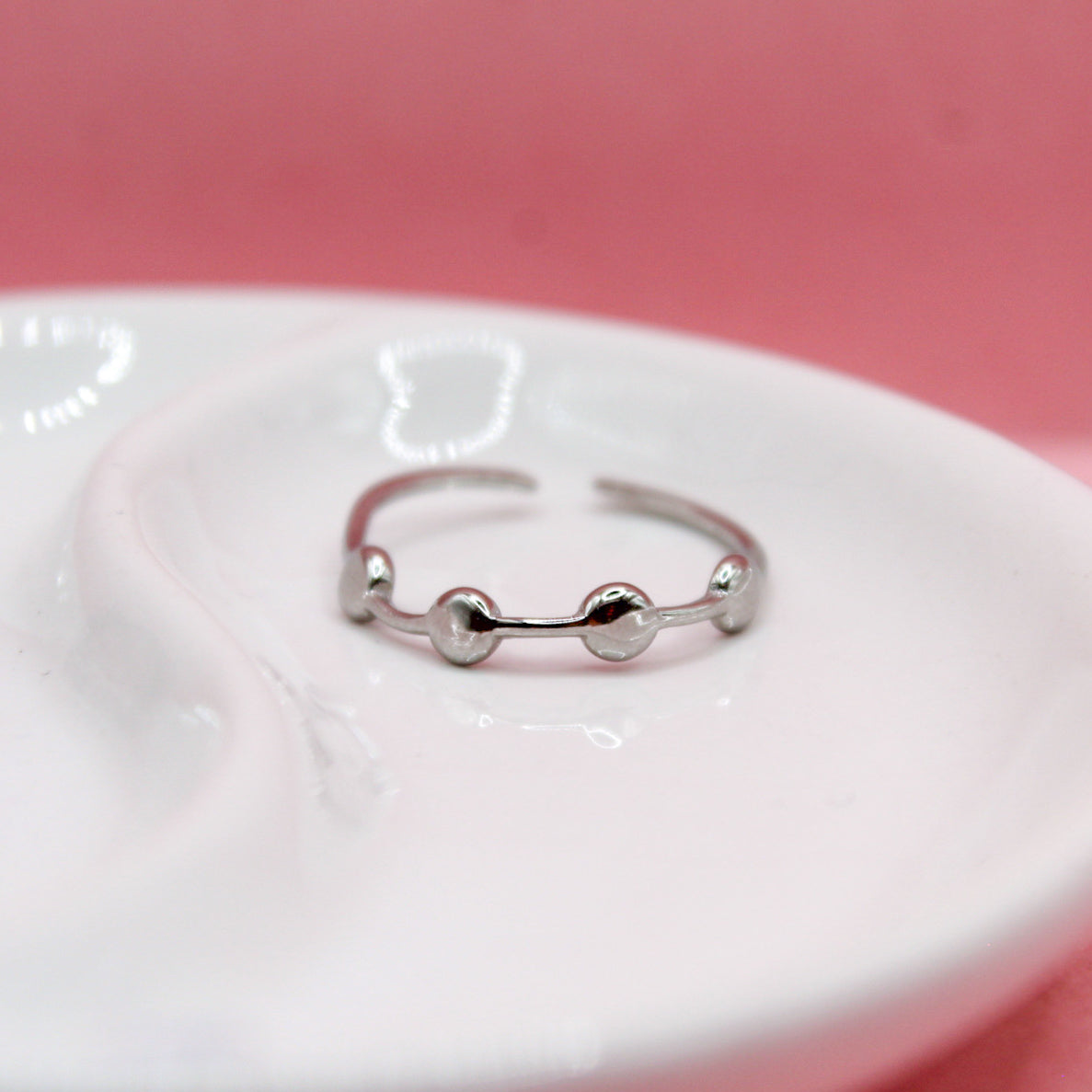 ANILLO PLATEADO CUATRO CIRCULOS LISOS