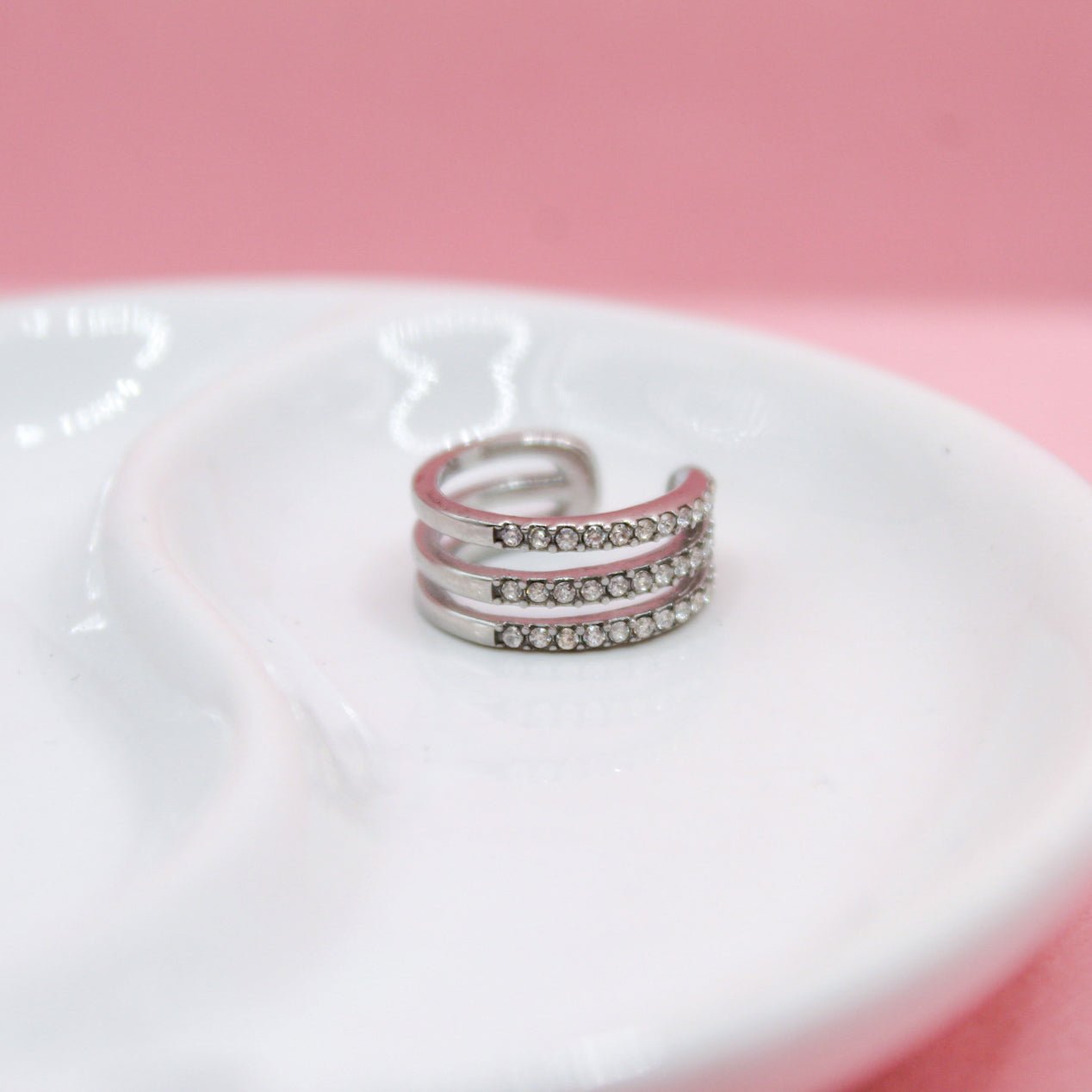 EARCUFF TRES BANDAS SEPARADAS DE ZIRCONIAS