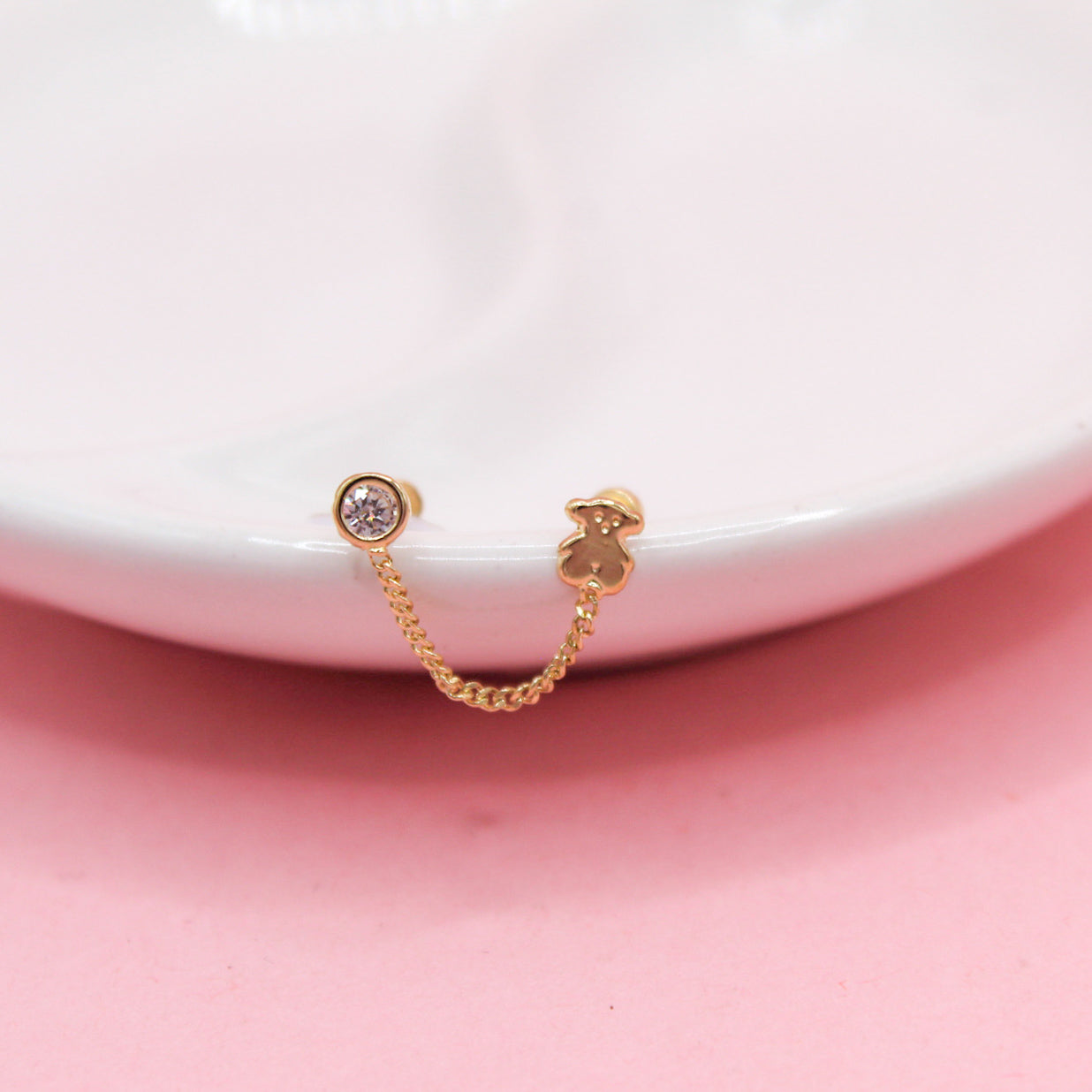 ZIRCONIA BICELADA Y TOUS CON CADENA 10K