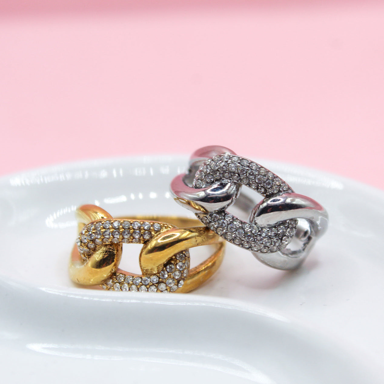 ANILLO TRIPLE ESLABON ZIRCONIA