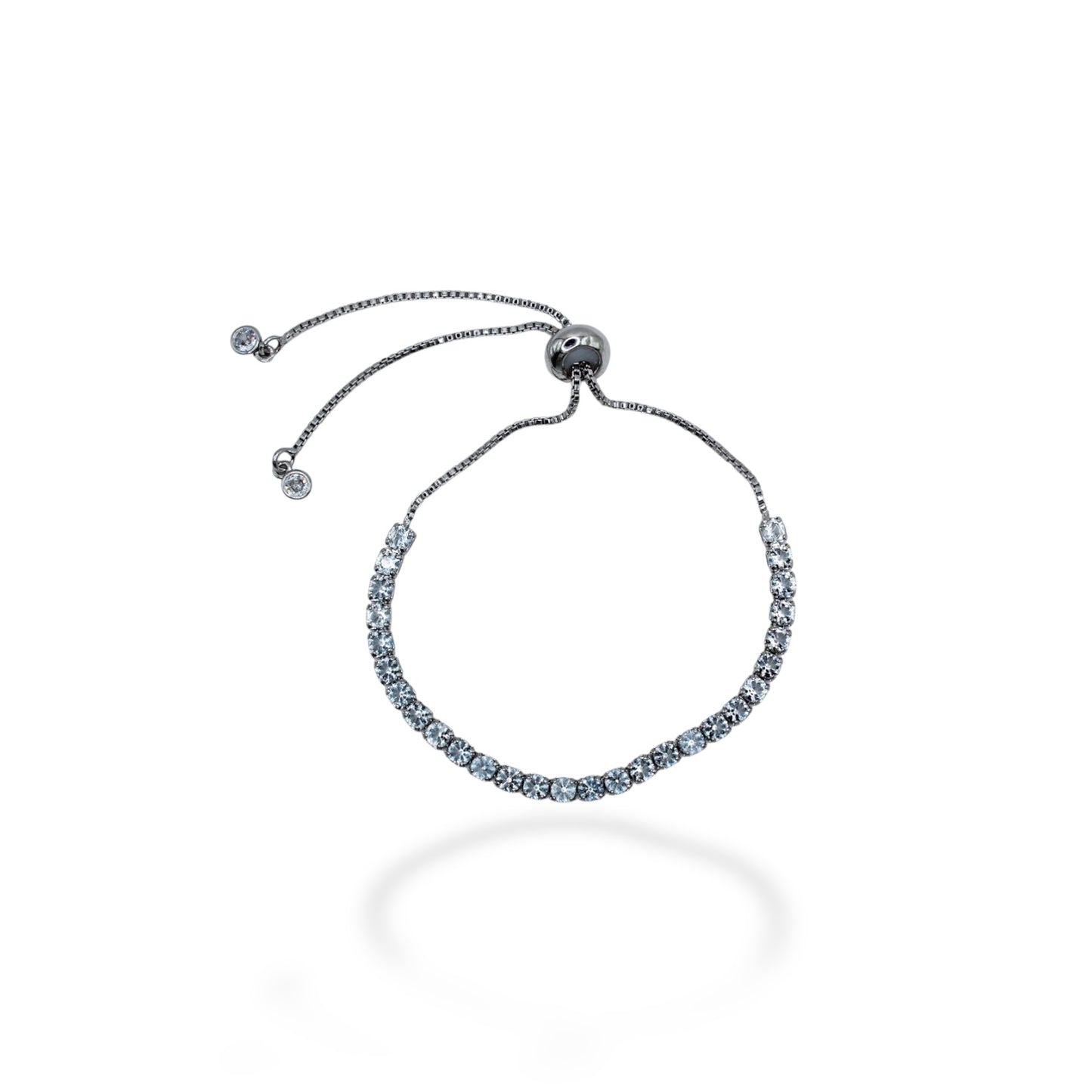 PULSERA PLATEADA ZIRCONIAS GRANDES AJUSTE