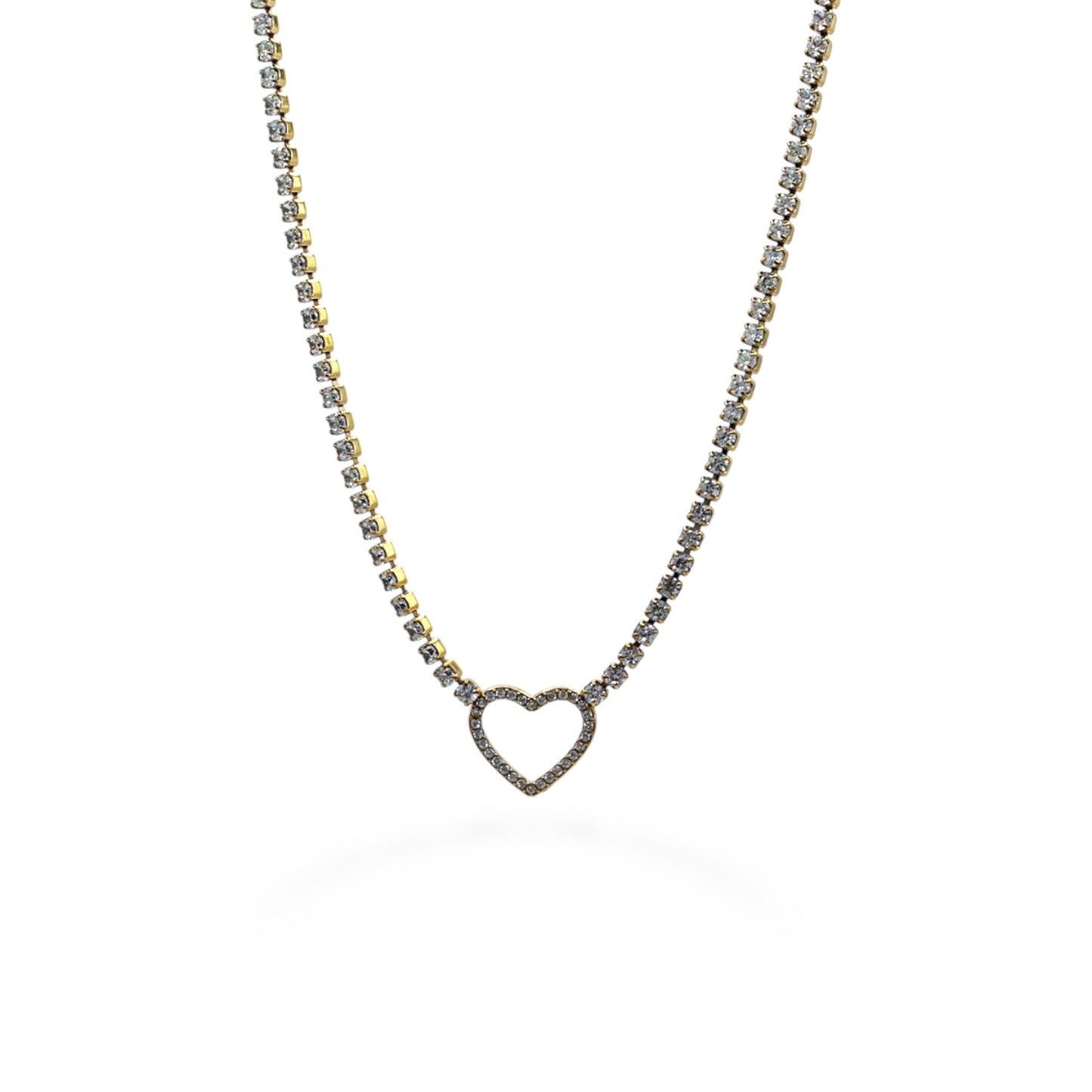 COLLAR ZIRCONIAS CON CORAZÓN SILUETA