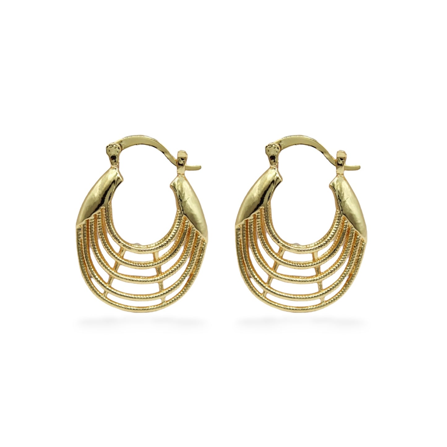 ARRACADAS TIPO BOLSA LÍNEAS BROCHE CLICK