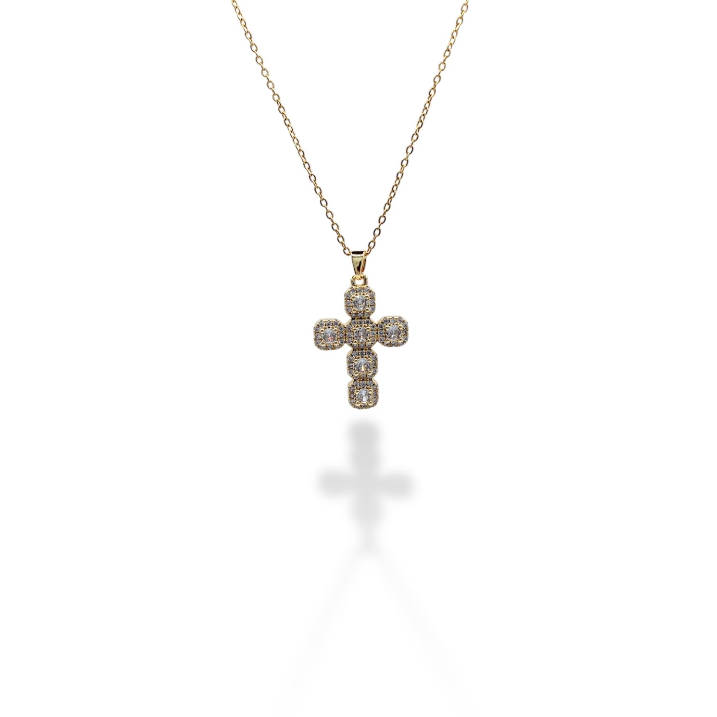 COLLAR CRUZ CHUNKY ZIRCONIAS SEIS PARTES