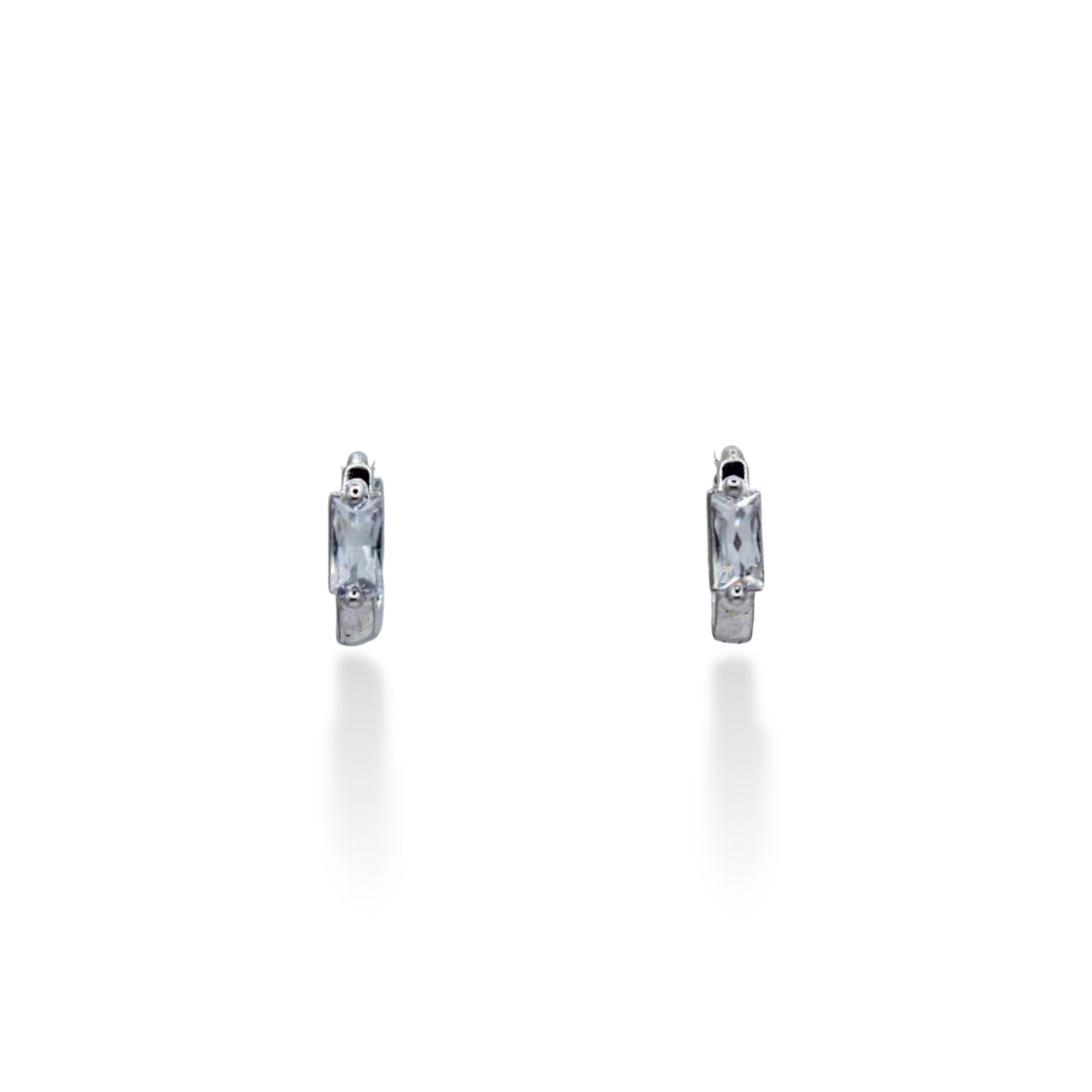 ARRACADA PLATEADA MINI ZIRCONIA RECTANGULAR