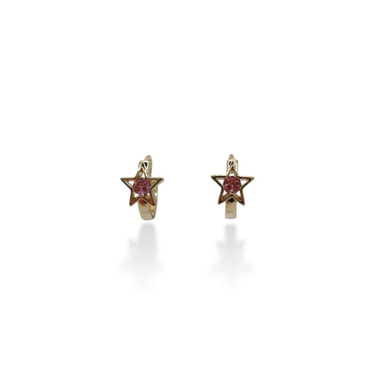 ARRACADA ESTRELLA ZIRCONIA ROSA CENTRO