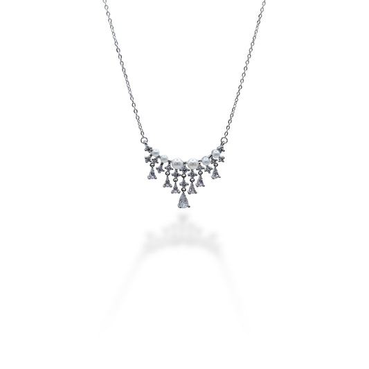 COLLAR PERLAS Y ZIRCONIAS COLGANTES