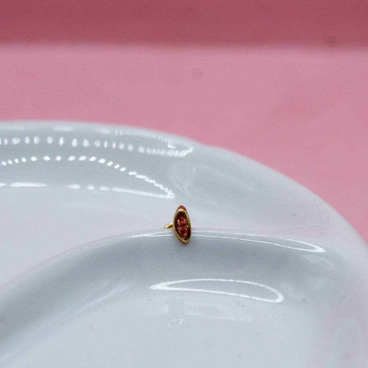 ZIRCONIA ROSA ORO ITALIANO 10K