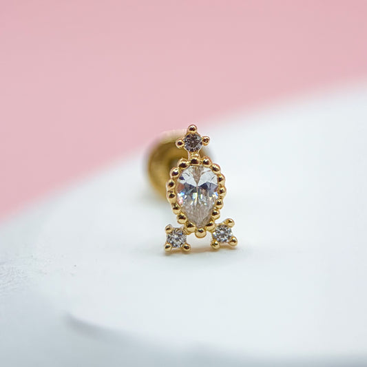 CARROZA ZIRCONIAS ORO JAPONES 10K