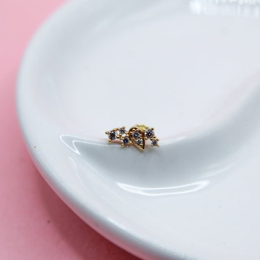 LAMBADA GOTA ZIRCONIAS Y ESTRELLAS ORO JAPONES 10K