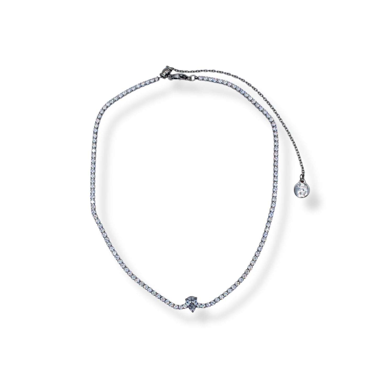 COLLAR ZIRCONIA CON ZIRCONIA GOTA CENTRO (GARGANTILLA)