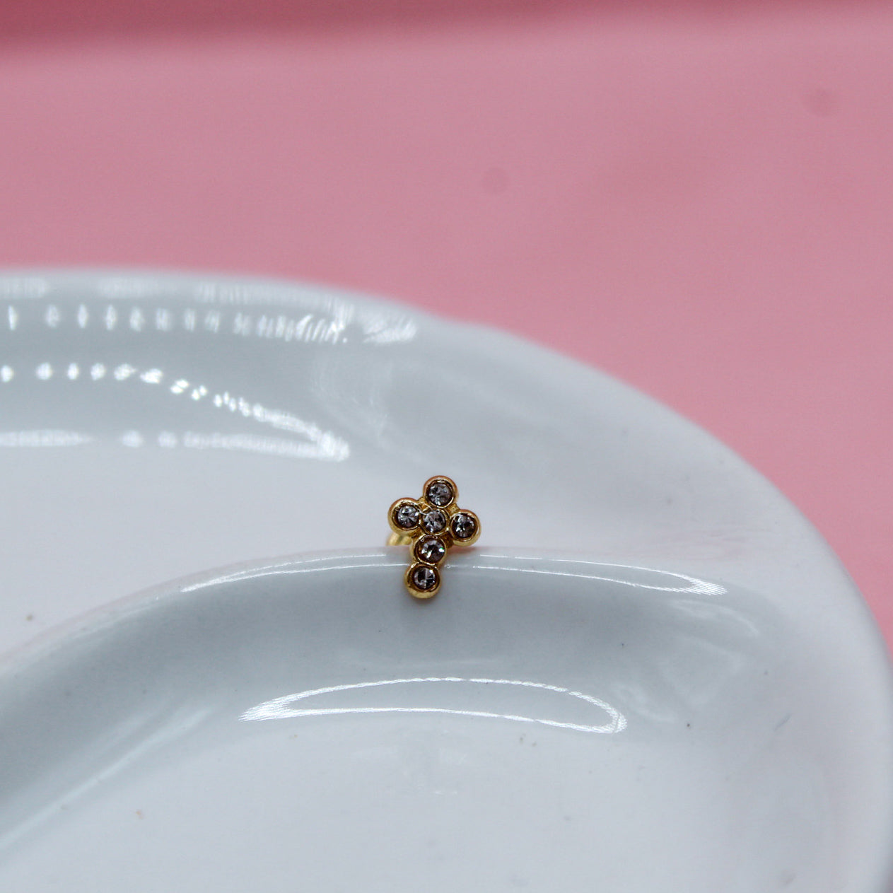 CRUZ ZIRCONIAS TIPO BICEL ORO ITALIANO 10K