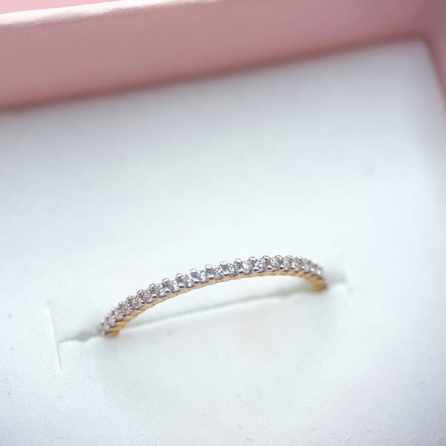 ANILLO CHURUMBELA ZIRCONIAS DELGADA 10K