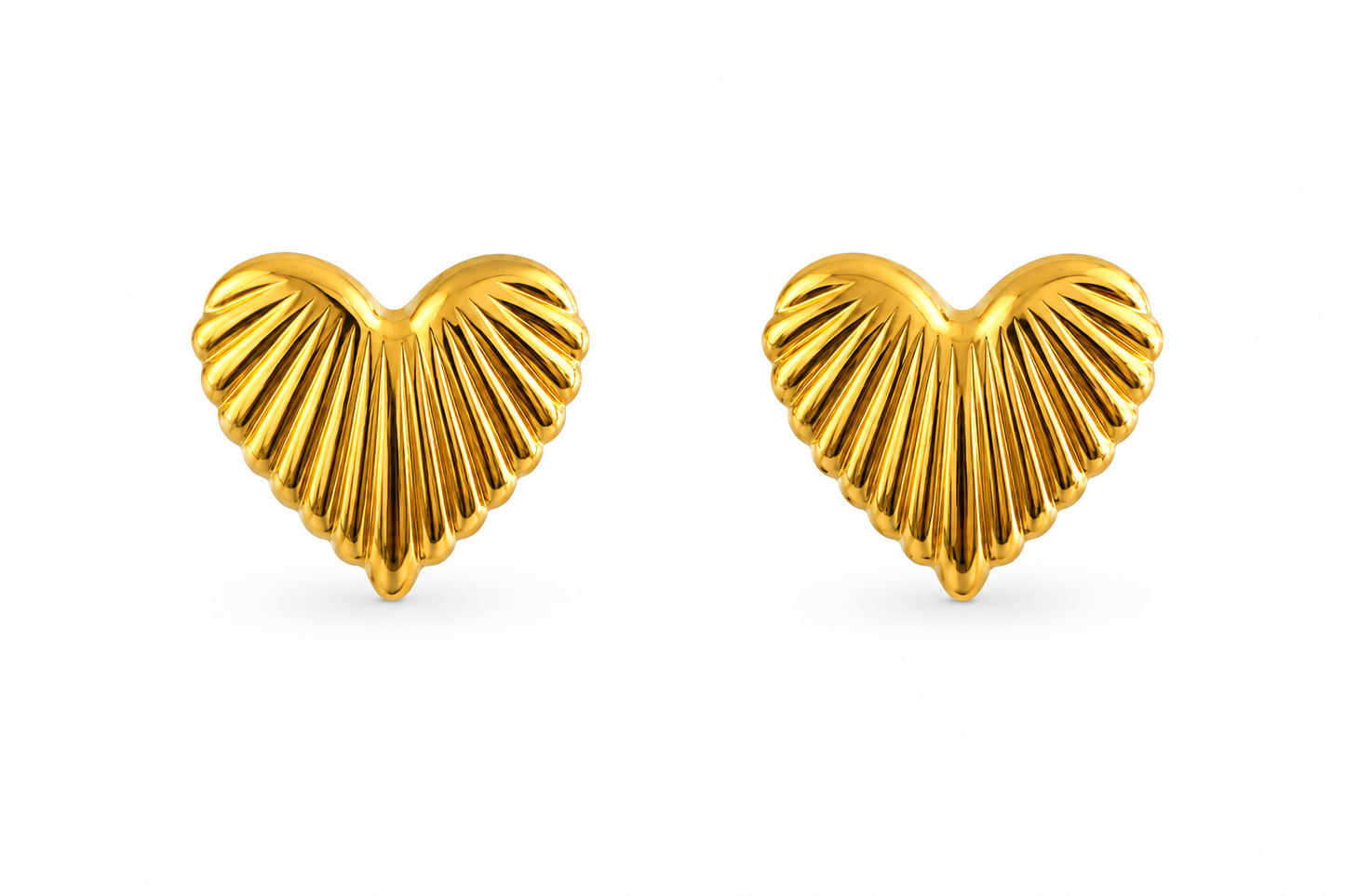 ARETES CORAZON LINEAS TEXTURAS CHUNKY