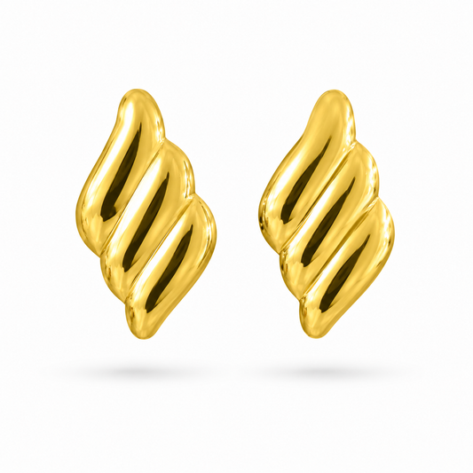 ARETES ROMBO CON TRES DIVISIONES CHUNKY