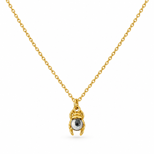 COLLAR ESCARABAJO CRISTAL AZUL