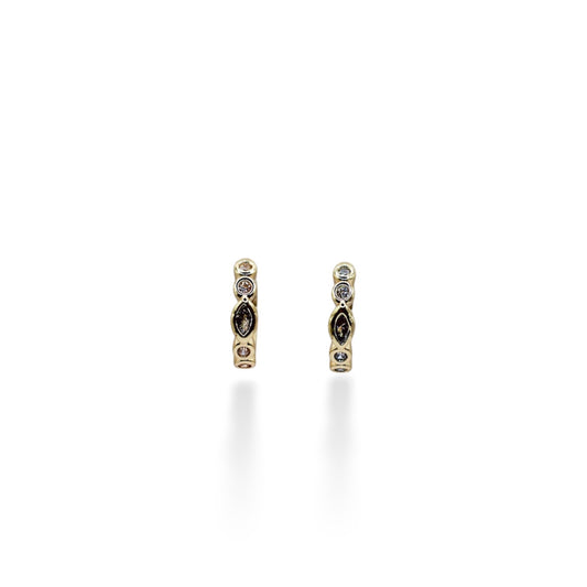 ARRACADA ZIRCONIA OVALADA CENTRO Y CUATRO ZIRCONIAS BICELADAS