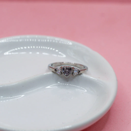 ANILLO PLATEADO CORAZON CENTRO ZIRCONIAS