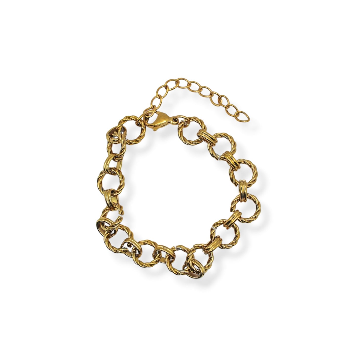 PULSERA ESLABONES TRENZADOS CIRCULARES