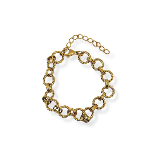 PULSERA ESLABONES TRENZADOS CIRCULARES