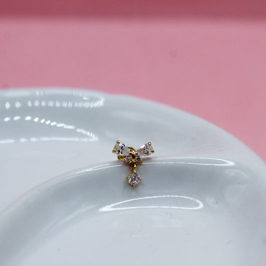 MARIPOSA ZIRCONIA COLGANTE ORO JAPONES 10K