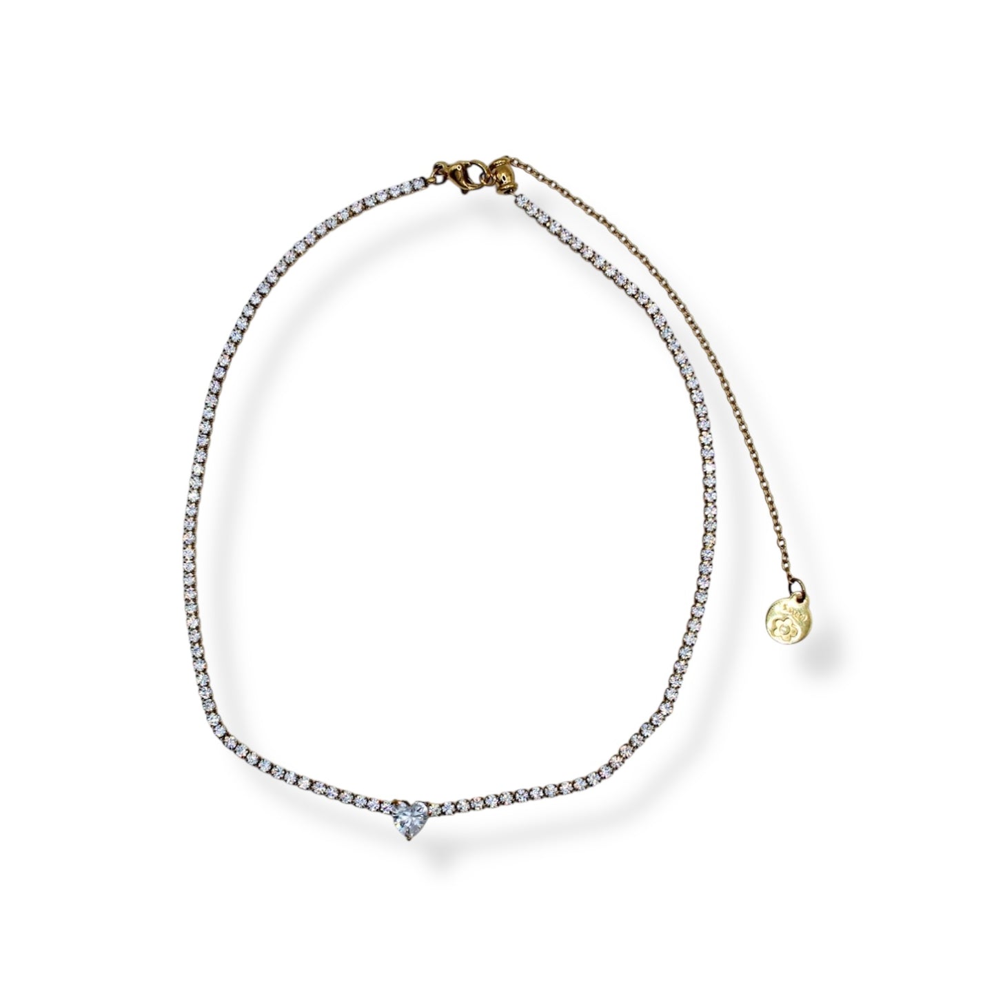 COLLAR ZIRCONIA CON ZIRCONIA CORAZON CENTRO (GARGANTILLA)