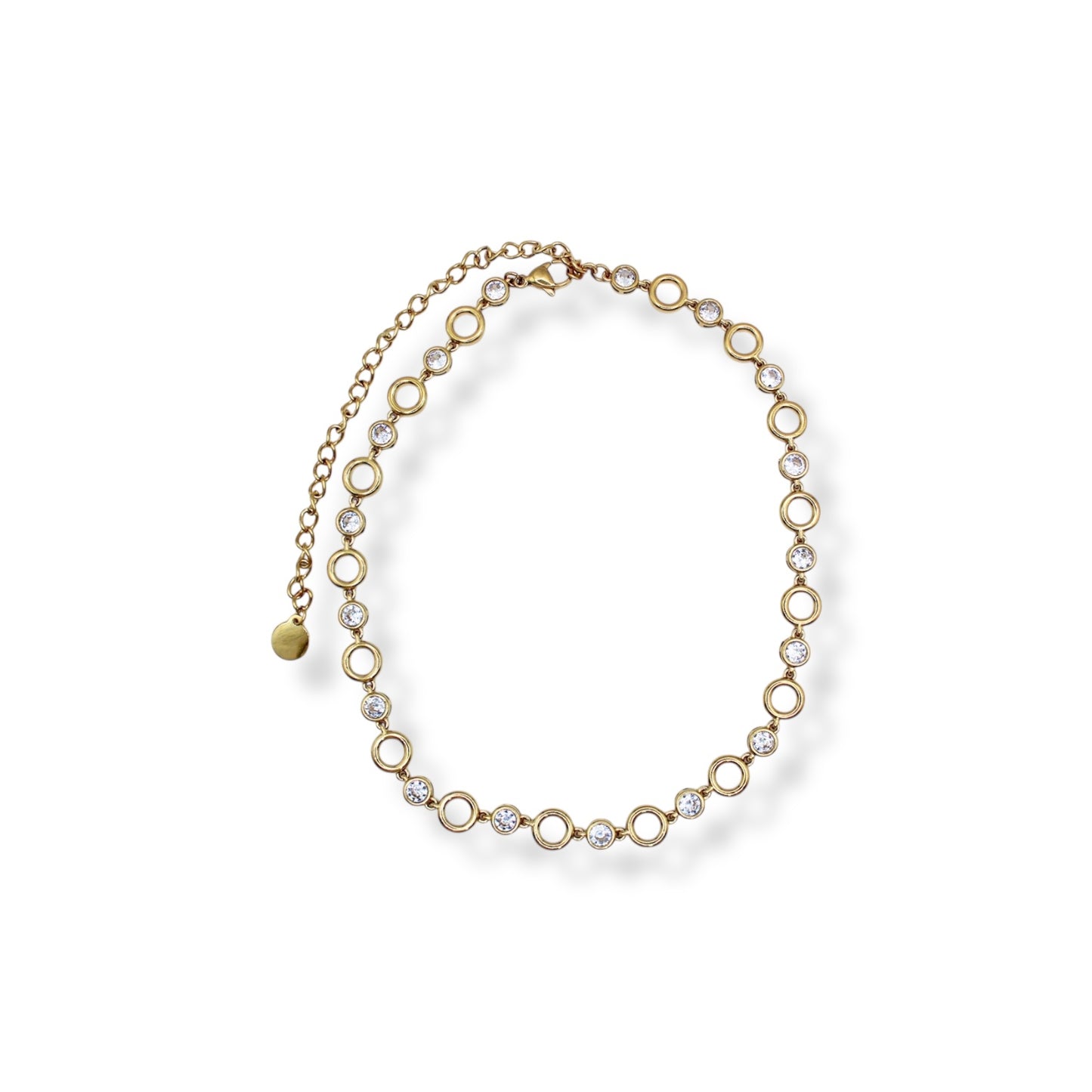 COLLAR SILUETA CIRCULO Y ZIRCONIA (GARGANTILLA)