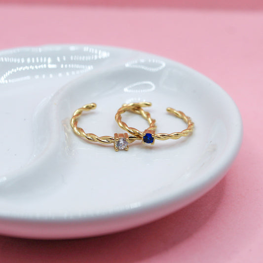 ANILLO TWIST ZIRCONIA CHICA